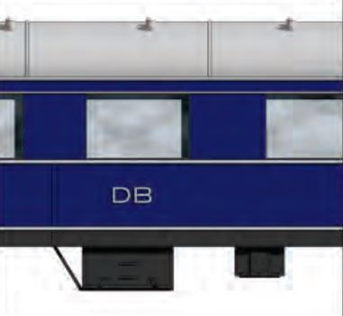 Zustand 1952-1957, Wagennr. 10 702 Aug, Farbe F-Zug “blau”, Typ 1./2.Kl., Innenbeleuchtung und Tischlampen digital schaltbar, 5 Wagen ab 750€